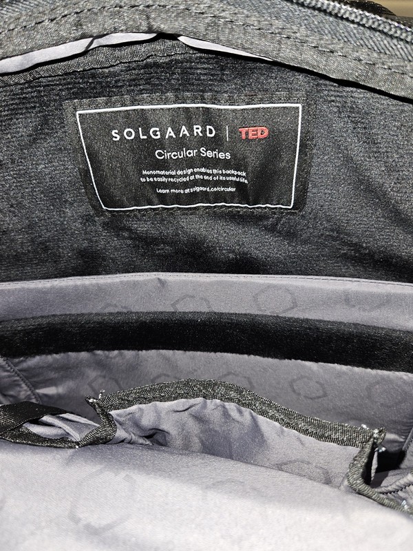 Solgaard Circular Work Black Laptop Tech Backpack Carry On - TED Edition gallery