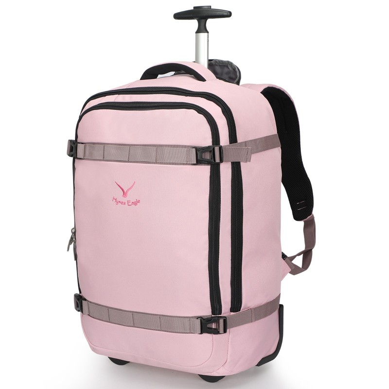 42L Convertible Rolling Wheeled Backpack Travel Suitcase Carry on Luggage Pink gallery