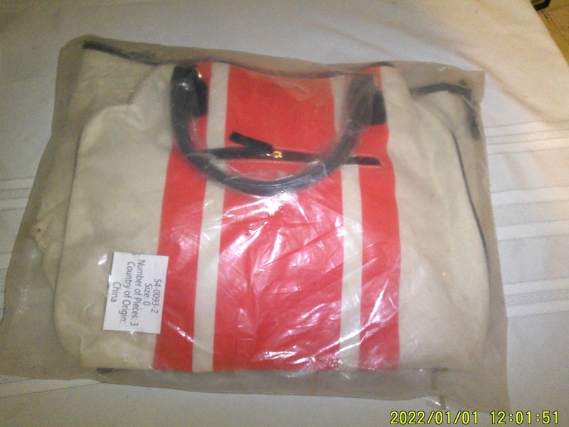 OLDER 3 PIECE SUITCASE SET SEALED ON MANUFACTURE PLASTIC RED GREY STRIPE gallery