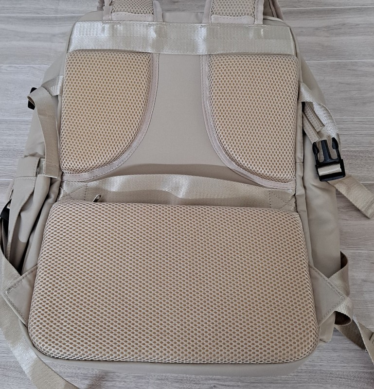Backpack Beige Travel Multiple Compartments Padded USB Back to School College gallery