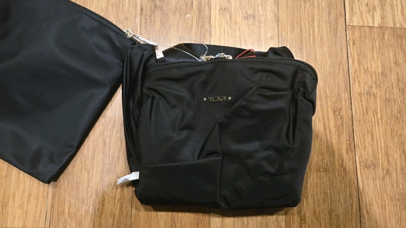 TUMI Just In Case Foldable Backpack – Black w/ Gold Hardware Lightweight Travel gallery
