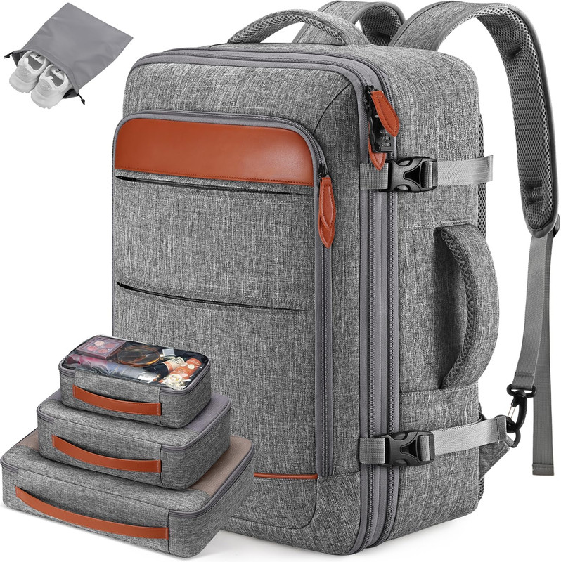 Travel Backpack Carry on Backpack 42L Flight Approved, Expandable Laptop Backpac