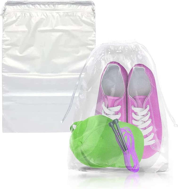 Clear Drawstring Bags 12″ x 18″ – 1000 Travel Shoe Bags for Packing, Shipping