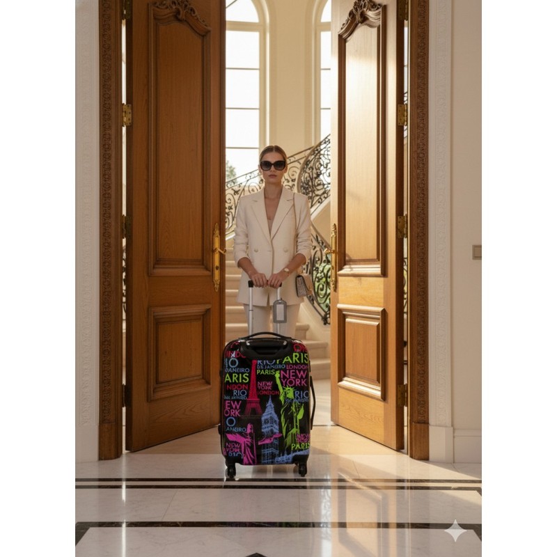 World Traveler Hard Shell Suitcase Spinner Wheels Paris Luggage 20" 24" 28" 32 gallery