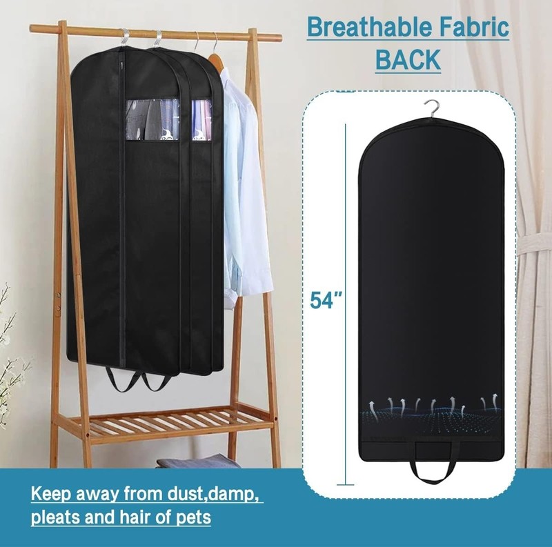 Foldable 54-Inch Garment Bag with Gussets - Effortless Travel & Closet Solution gallery