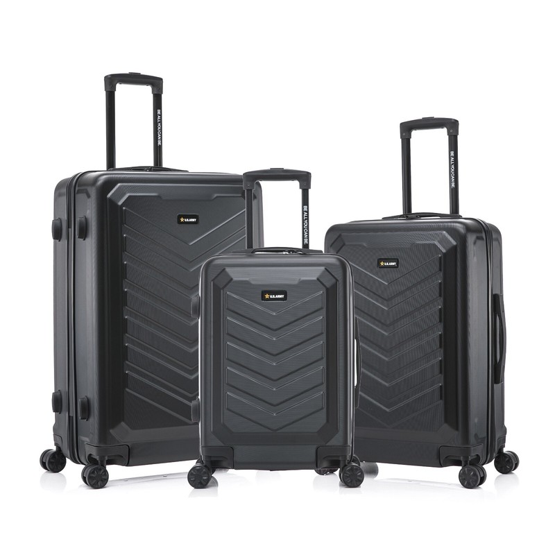 US ARMY FOX Hard Shell Luggage Set 360 Spinner Wheel Suitcase 20″, 24″, 28″