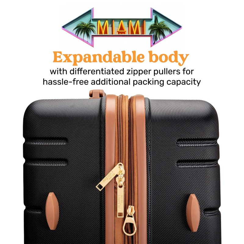 Miami CarryOn Brickell 3 Piece Expandable Retro Spinner Luggage Set gallery