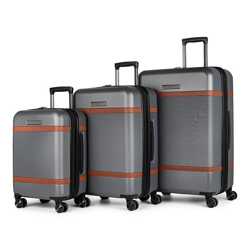 Bugatti – Wellington Expandable Spinner Hardside Suitcase Set – 3 Piece – Pewter