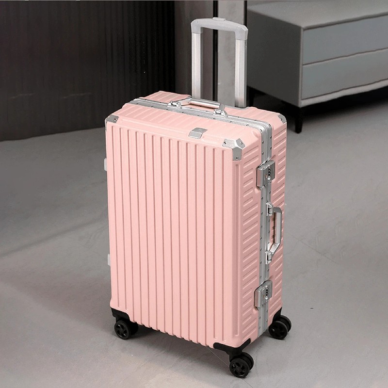 Aluminum Frame Rolling Suitcase 20-28 Inch USB Travel Luggage with Lock