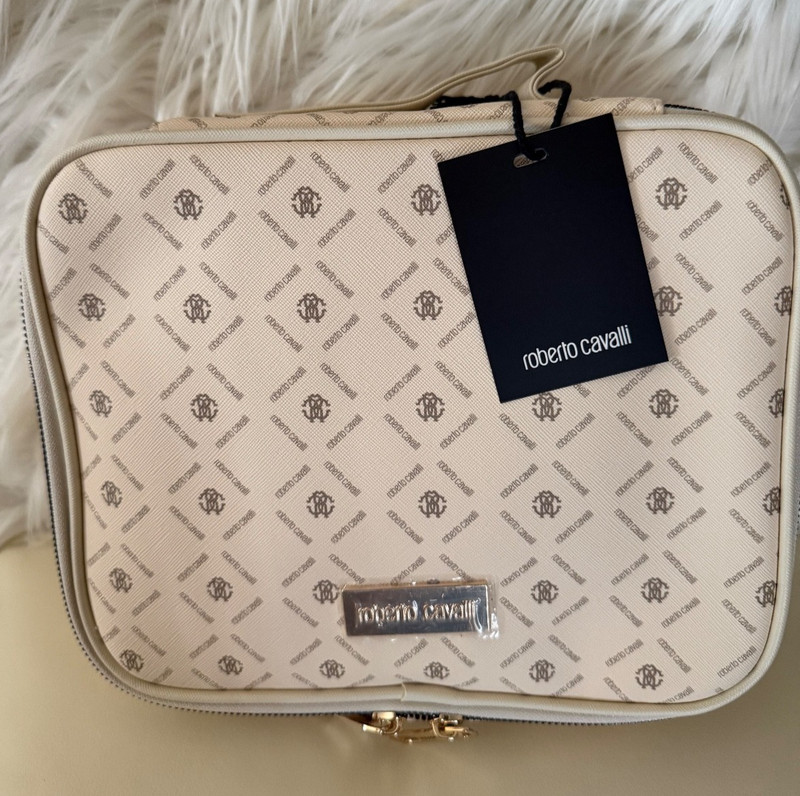 NWT ROBERTO CAVALLI Monogram Collection Square Makeup Case gallery