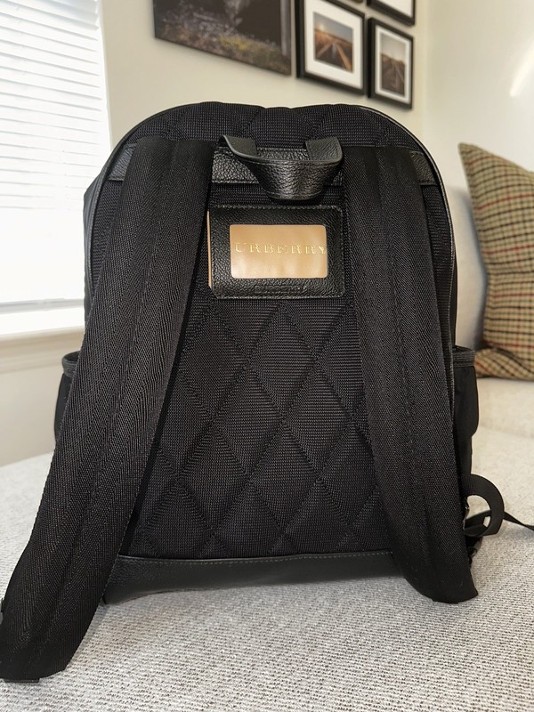 BURBERRY Marco Logo Backpack Printed Logo Backpack Black Nylon gallery