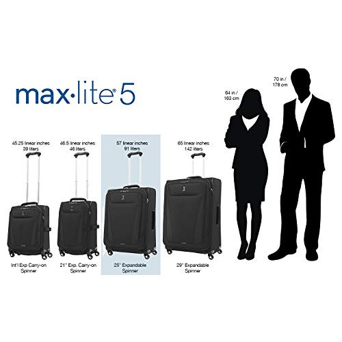 Maxlite 5 Softside Expandable Spinner Wheel Checked-Medium 25-Inch Black gallery