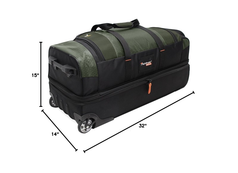 Pathfinder Gear 32 Inch Rolling Drop Bottom Duffel, Olive, One Size gallery