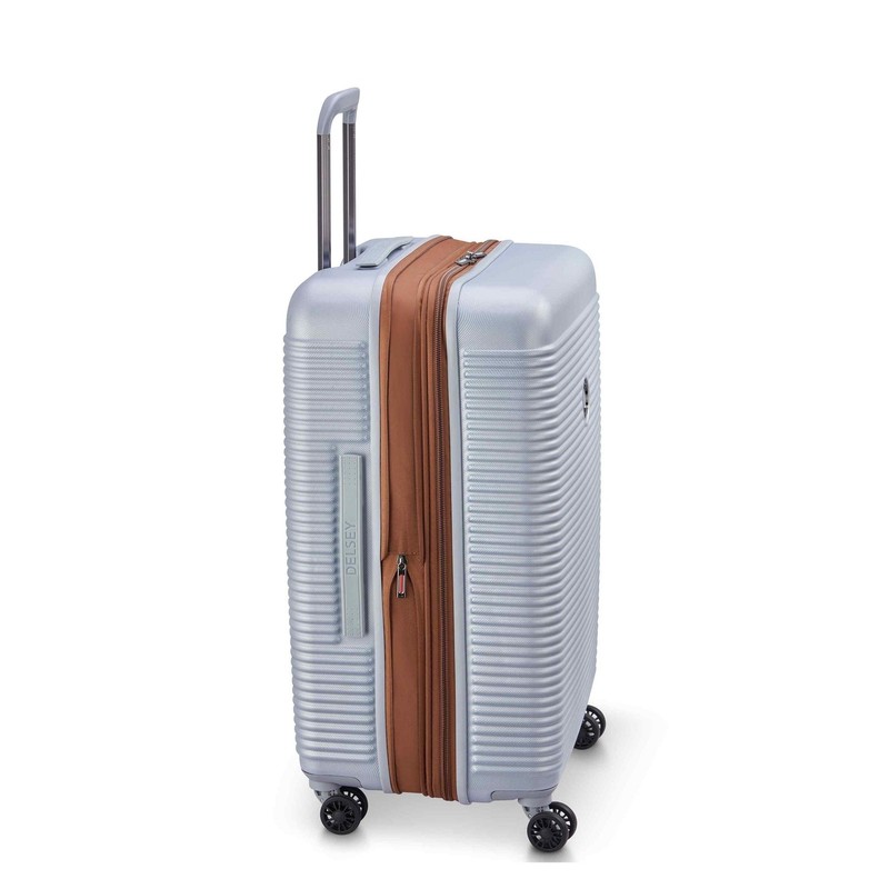 Freestyle 24" Medium Checked Expandable Spinner Luggage, Platinum gallery