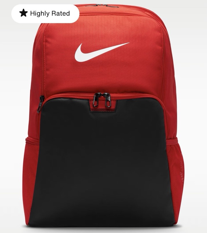 Nike Brasilia 9.5 Backpack University Red Black Padded Straps Laptop Sleeve NEW