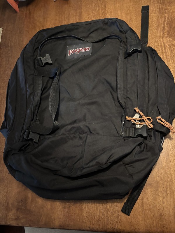 JanSport Black Travel Backpack Convertible Duffel Bag Large Hiking Pack Carry On