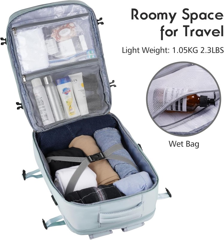 Large Travel Backpack Women, Flight Approved Carry on Backpack, Water Resistant gallery