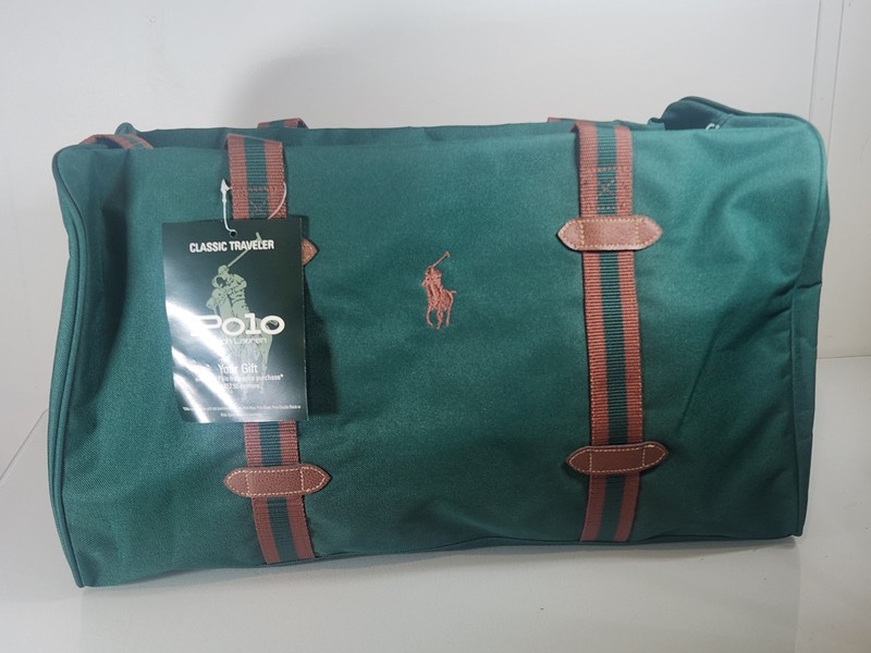 Polo Ralph Lauren Classic Traveler Green 22″ Duffle Bag Shoulder Strap Travel