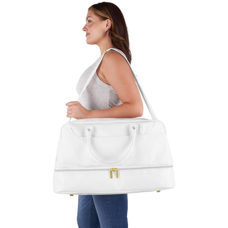 Protege 20" Drop Bottom Weekender Duffel Bag, Travel Carry-On, Luggage, White gallery