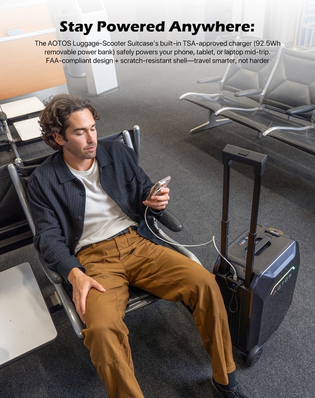 20" Electric Suitcase Rideable Boardable Luggage 10KM Range,Smart Suitcase 31L gallery