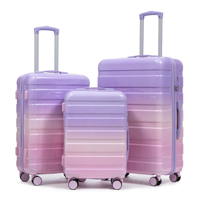 20/24/28 Inch PC Spinner Set w Combo Lock, Carry On Luggage