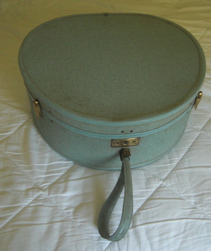 Vintage Samsonite Hat Box Streamlite 9220 Traveller ROUND TRAIN SUITCASE 1950s