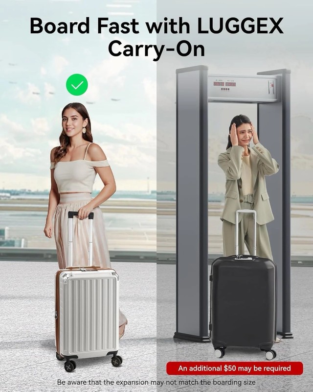 Luggex Expandable Carry-On | Durability, PC Hard Shell & 360 Spinner Wheels 20in gallery