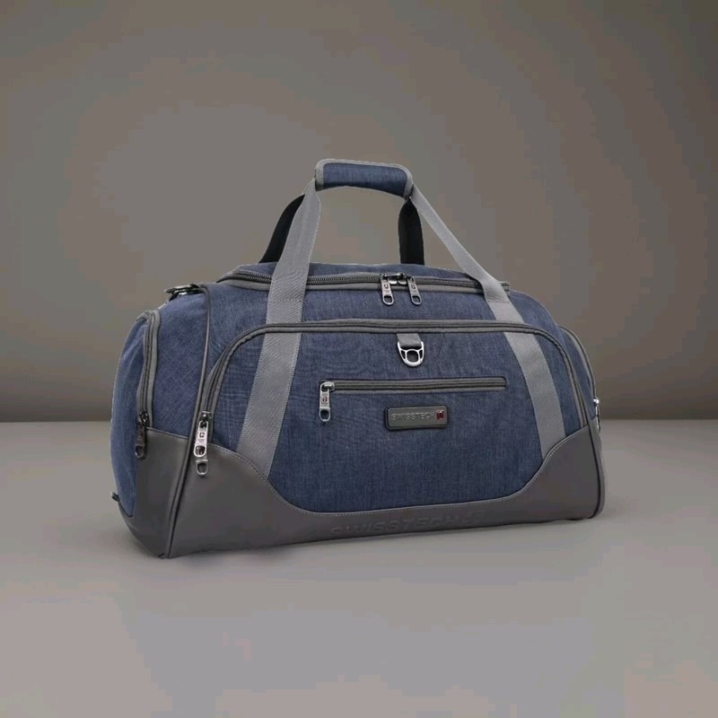 SWISSTECH Excursion 24″ Duffel Bag Blue Adventure Water Resistant Bottom – New