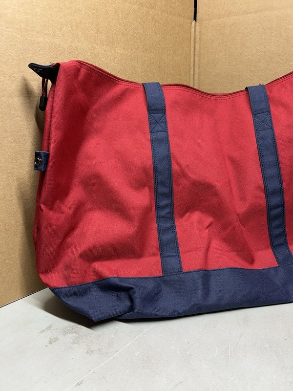 Vtg NEW Samsonite Yacht Bag 24" Red Blue Canvas Travel Tote Zipper Top Carry On gallery