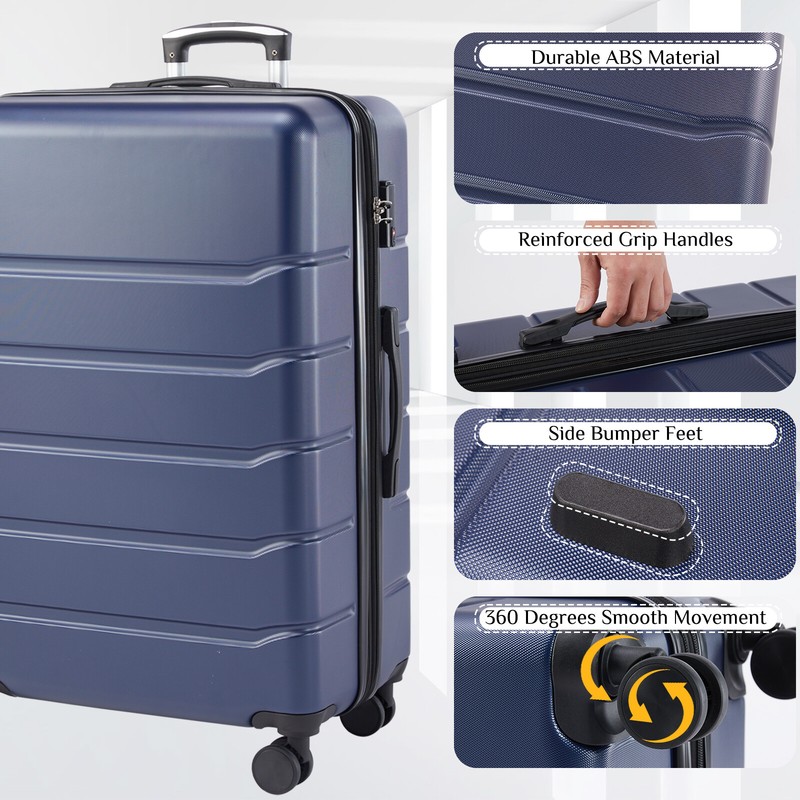 Lightweight ABS Hard Shell Carry-On Luggage w/ TSA Lock & Expandable Design gallery