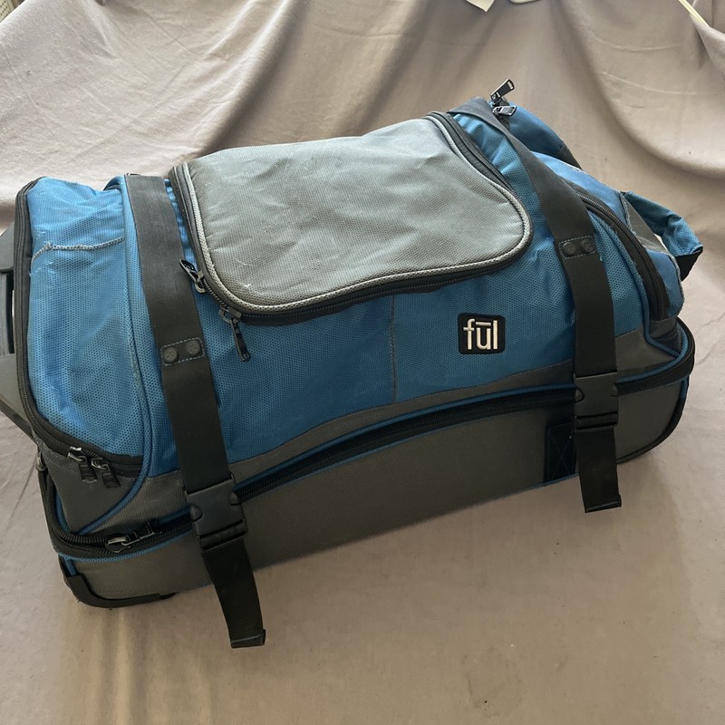 Ful 30″ Split Level Rolling Duffel Bag Luggage Blue, Black, Gray