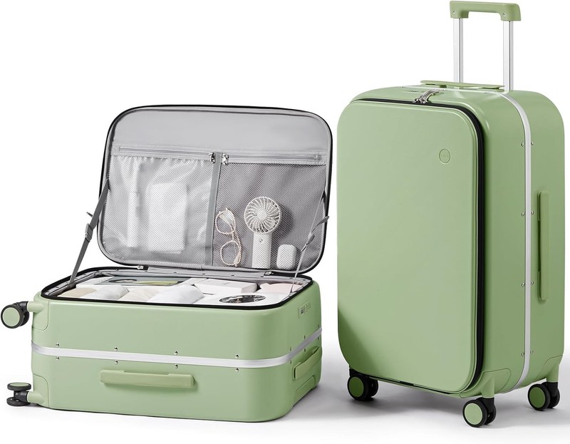 24 Inch Avocado Green Hardside Suitcase mixi PC