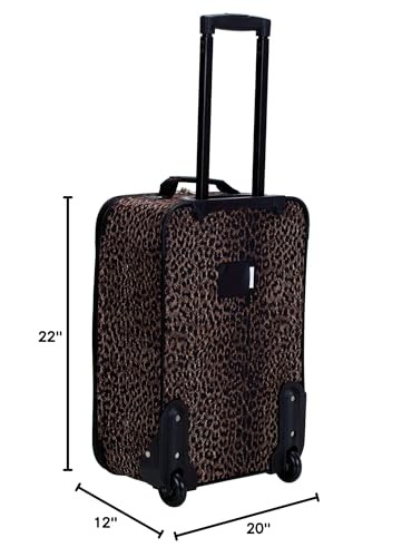 Rockland Vara Softside 3-Piece Upright Luggage Set, One Size, LEOPARD gallery