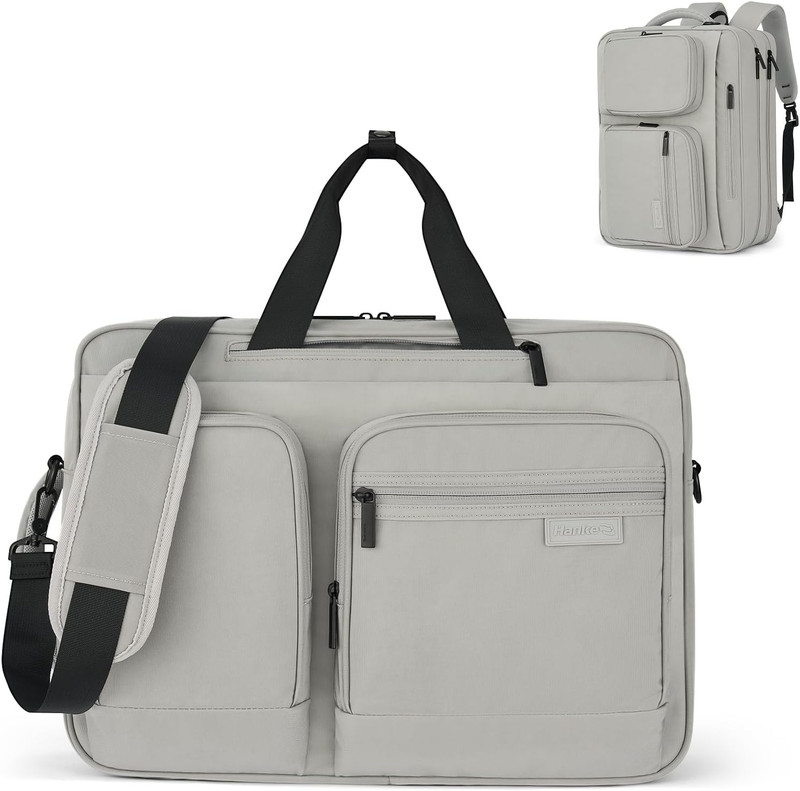 Water-Resistant Convertible Underseat Bag for 17.3″ Laptop – Rock Grey