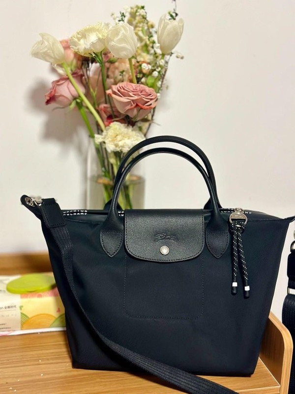 Longchamp Le Pliage Energy M Shoulder Tote Bag 2Way Bag Outlet New Black