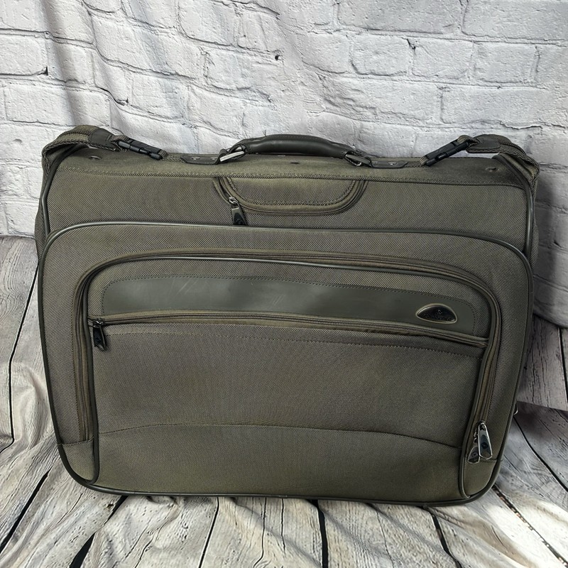 Samsonite 2 Wheel Carry On Garment Travel Bag Soft Shell Luggage 24×21 Green GUC