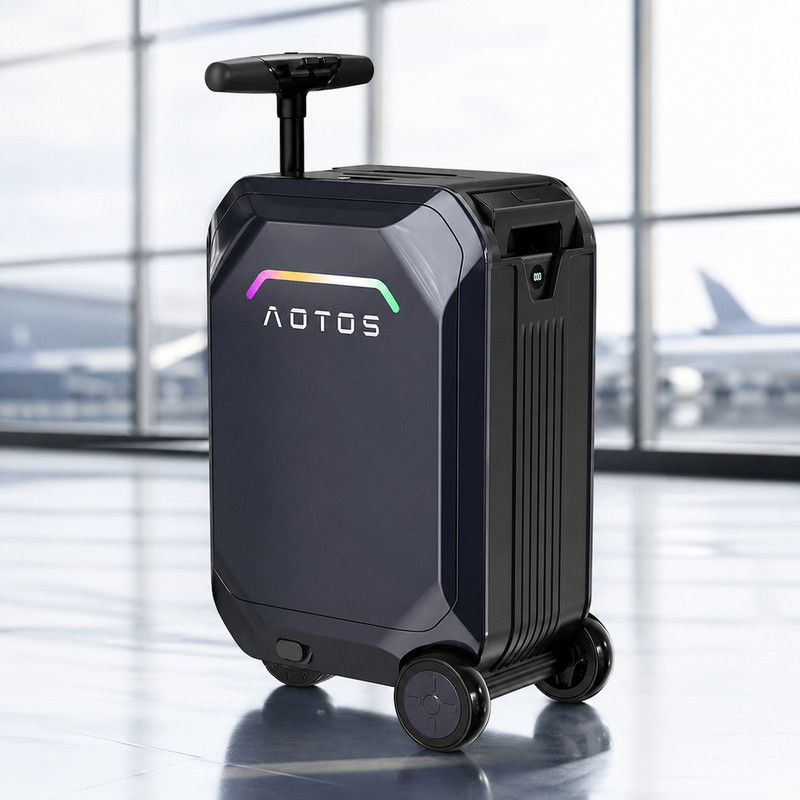 20″ Smart Rideable Suitcase Electric Luggage Scooter 31L Carry-On APP Control