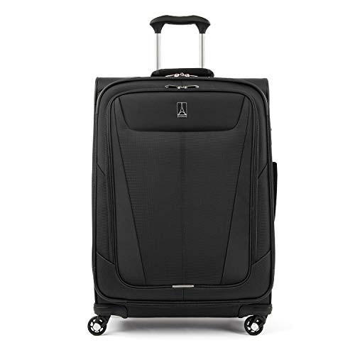 Maxlite 5 Softside Expandable Spinner Wheel Checked-Medium 25-Inch Black