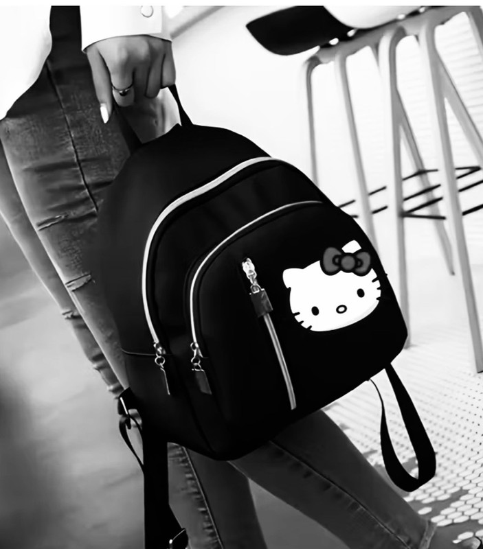 Cute Kitty Style Mini Backpack Black Kawaii School Bag Travel Purse