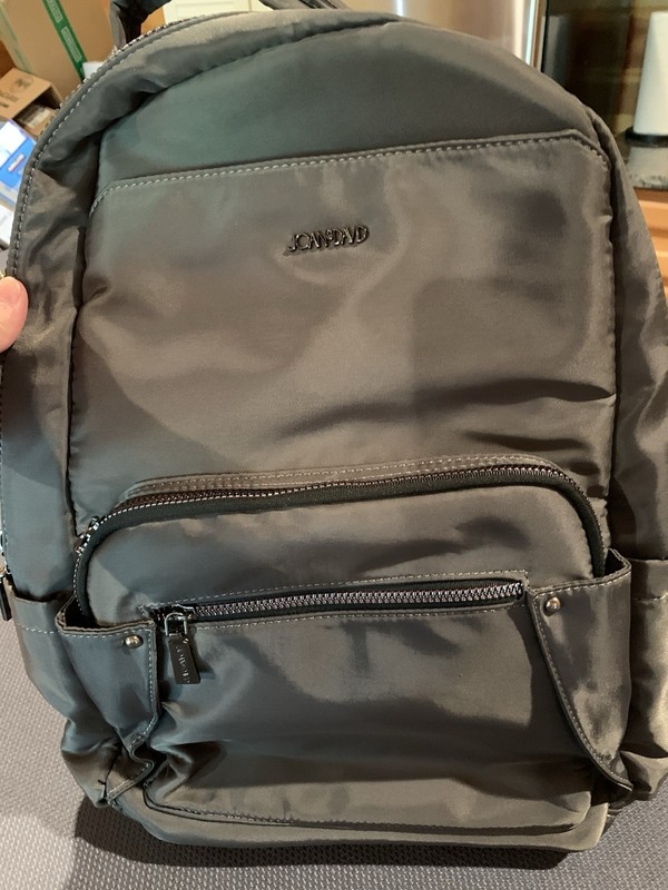 Joan & David Nylon Twill Work Backpack Charcoal Gray NWOT gallery