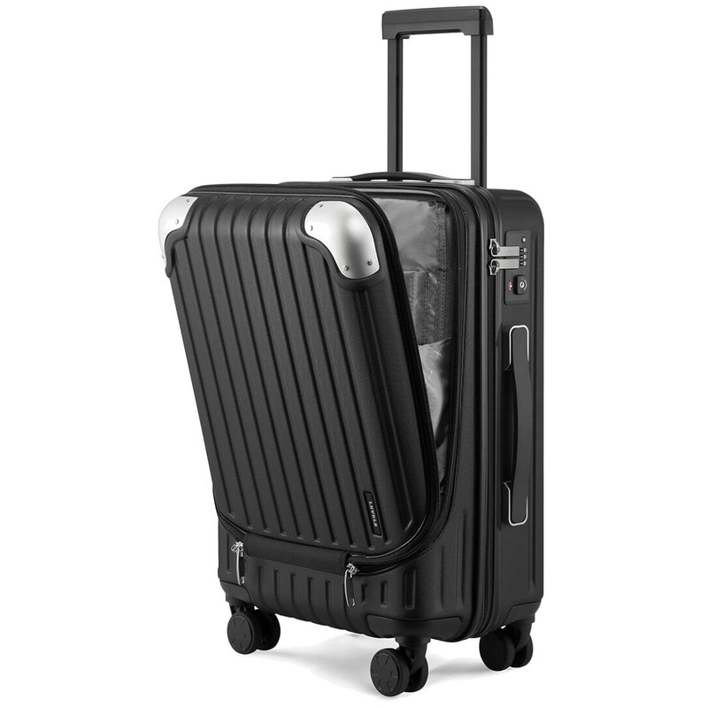 Black Hard Shell Suitcase, Spinner Wheels, TSA Lock - 20"