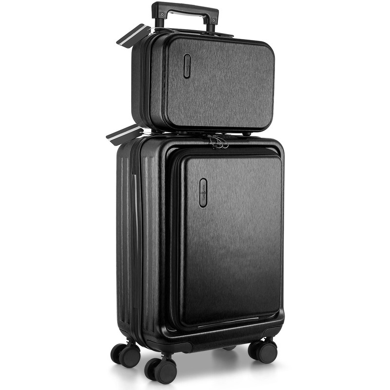 2 Pc Carry-On Spinner Suitcase & Case, TSA Lock Expandable Hardshell Luggage Set