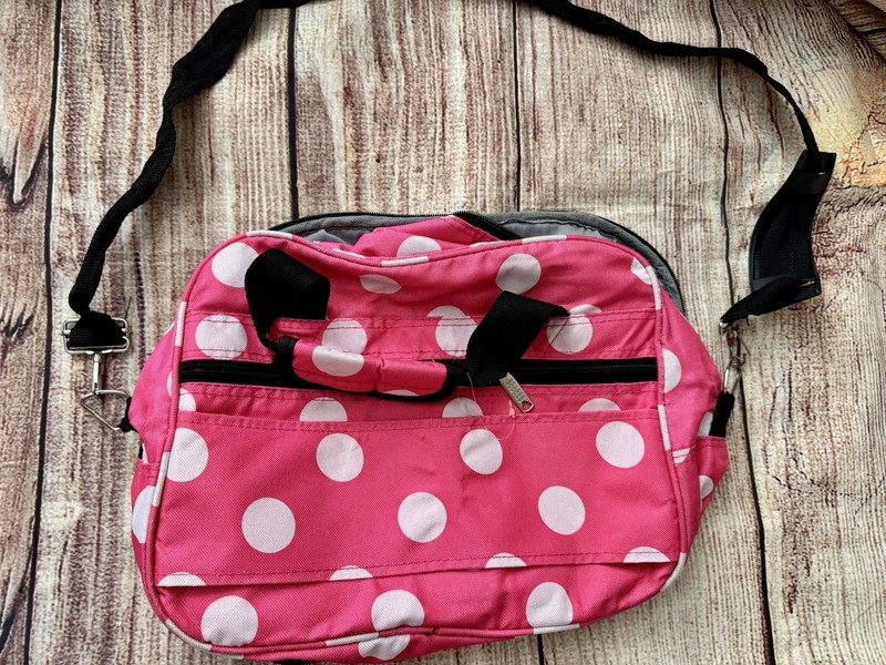 Rockland Overnight Travel Bag Pink And White Polka Dot gallery