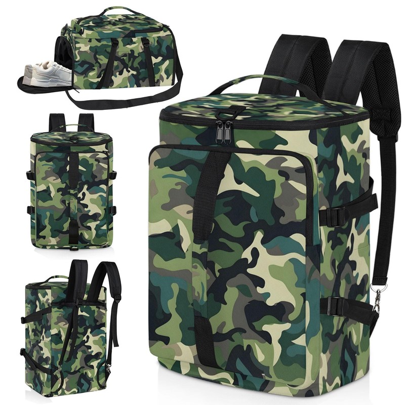 Gym Bag Shoe Compartment Duffle Backpack Travel Hiking Camouflage 1 PCS