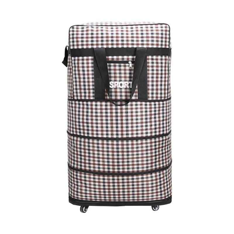 3-Layers Expandable Duffel Bag Suitcase Collapsible Rolling Wheeled Luggage Bag gallery
