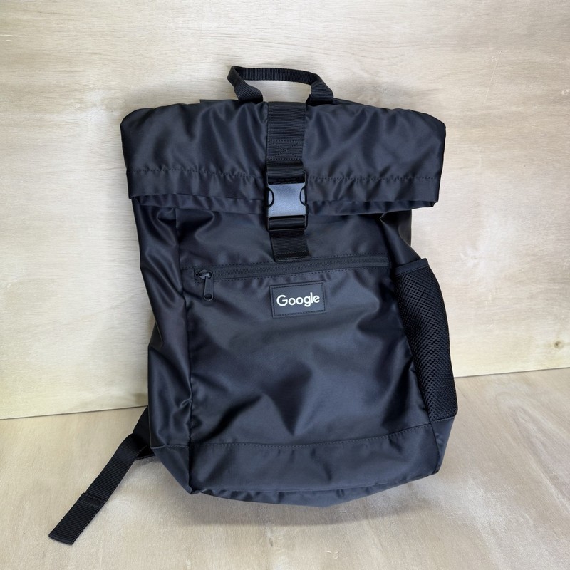 Google Black Backpack (Intern) w/ Adjustable Straps & Multiple Compartments