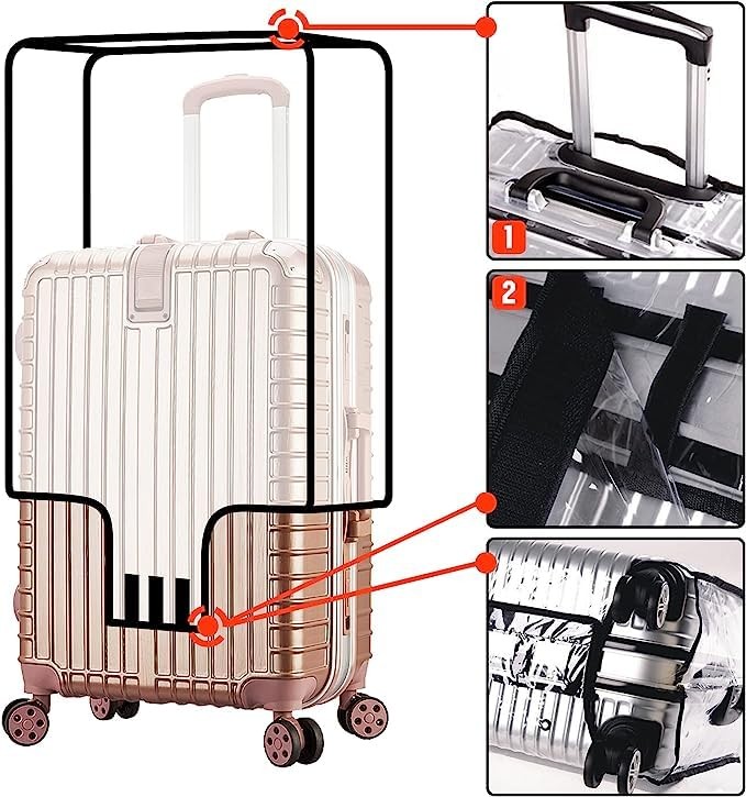 2 Pcs a Set, Luggage Protector Suitcase Cover PVC Bag Dust Proof Travel Suitc... gallery