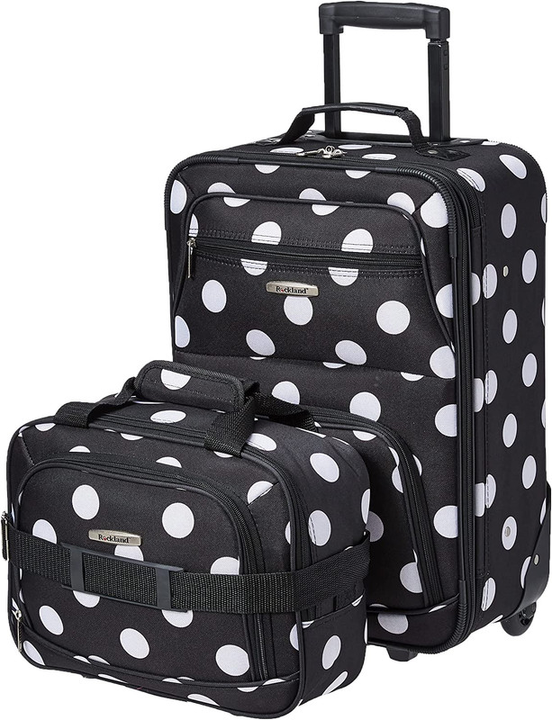 Fashion Softside Upright Luggage Set,Expandable, Telescopic Handle, Wheel, Black