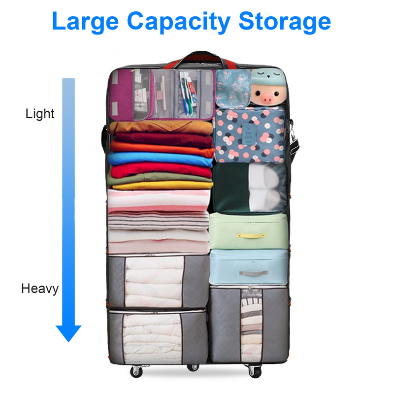 Expandable Duffle Luggage Bag 1200D Foldable Travel Bag 32"/42" w/Rolling Wheels gallery