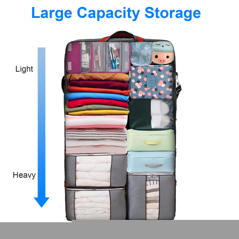 Expandable Rolling Duffle Bag 1200D Wheeled Luggage Foldable Bag 32" 42" Blk+Red gallery